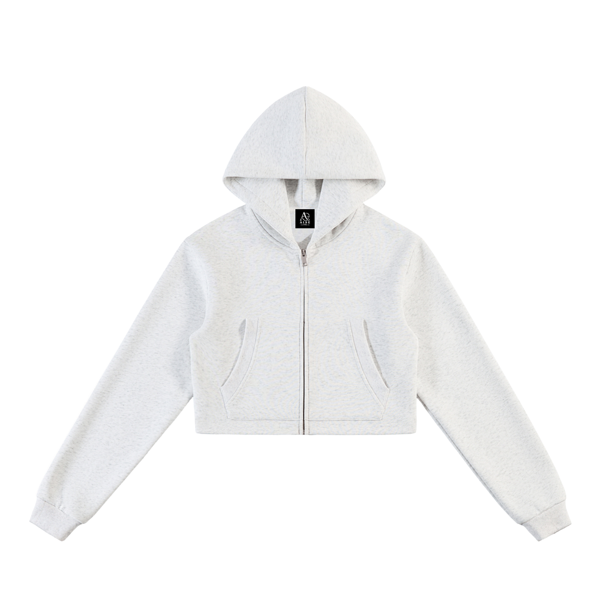 Essential Cropped Zip-Up Hoodie
