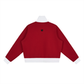Women's Contrast Side Stripe Fleece Cropped Track Jacket