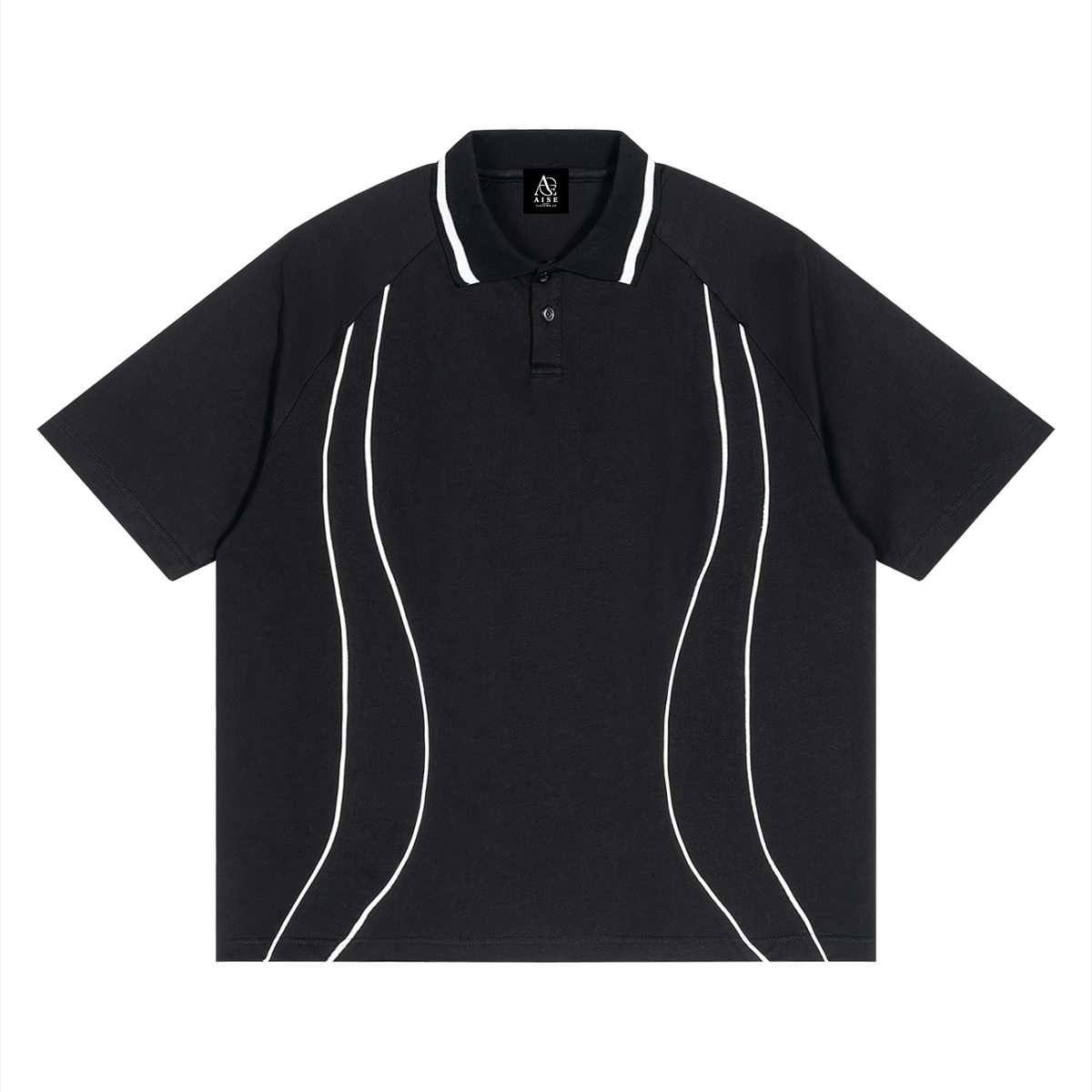 Unisex Raglan Piping Polo Shirt