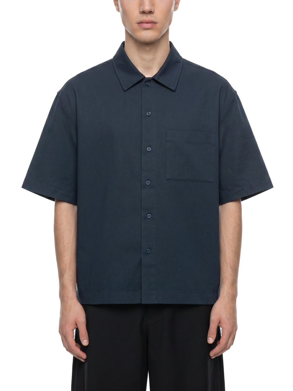 Unisex Boxy Patch Pocket Short Sleeve Shirt