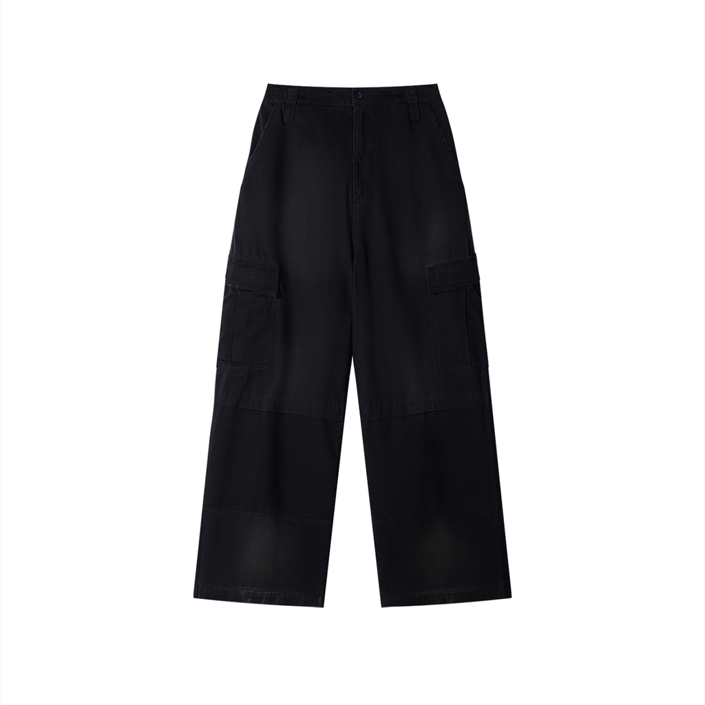 Unisex Sunfade Washed Wide Leg Cargo Pants
