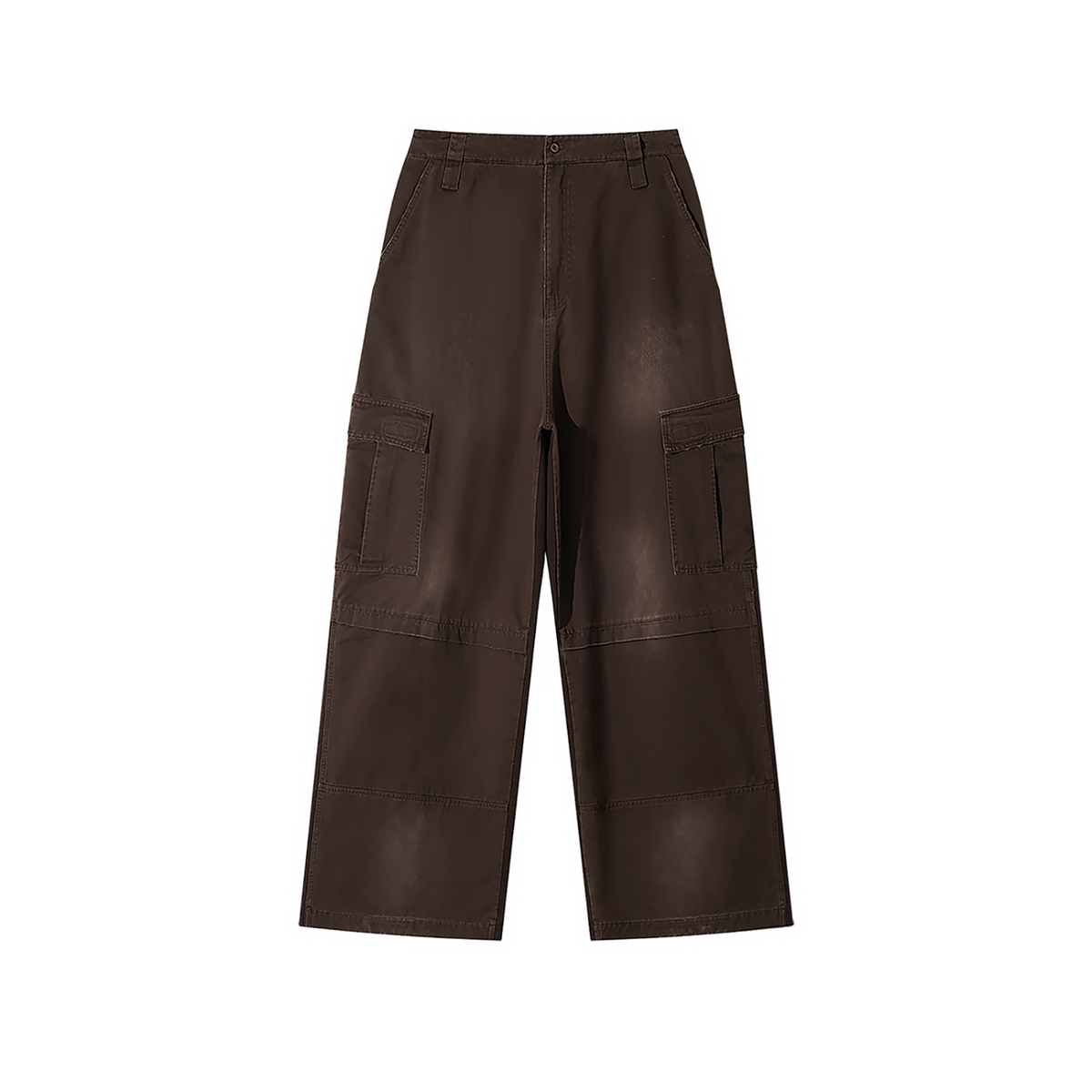 Unisex Sunfade Washed Wide Leg Cargo Pants