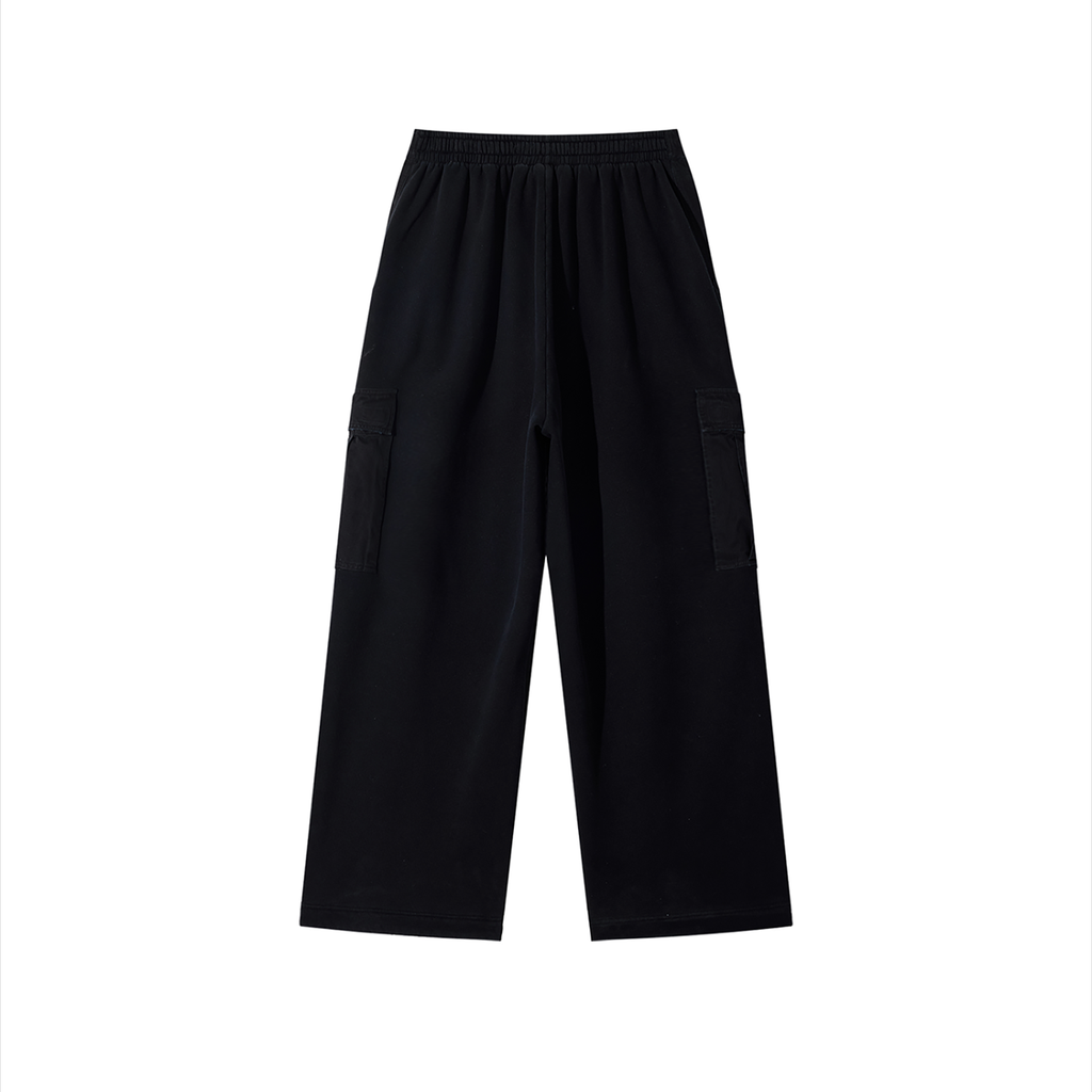 Unisex Sunfade Washed Wide Leg Cargo Pants