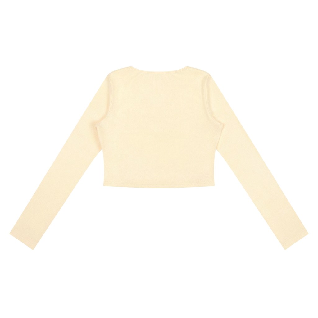Women's Ruched Long Sleeve Crop T-Shirt