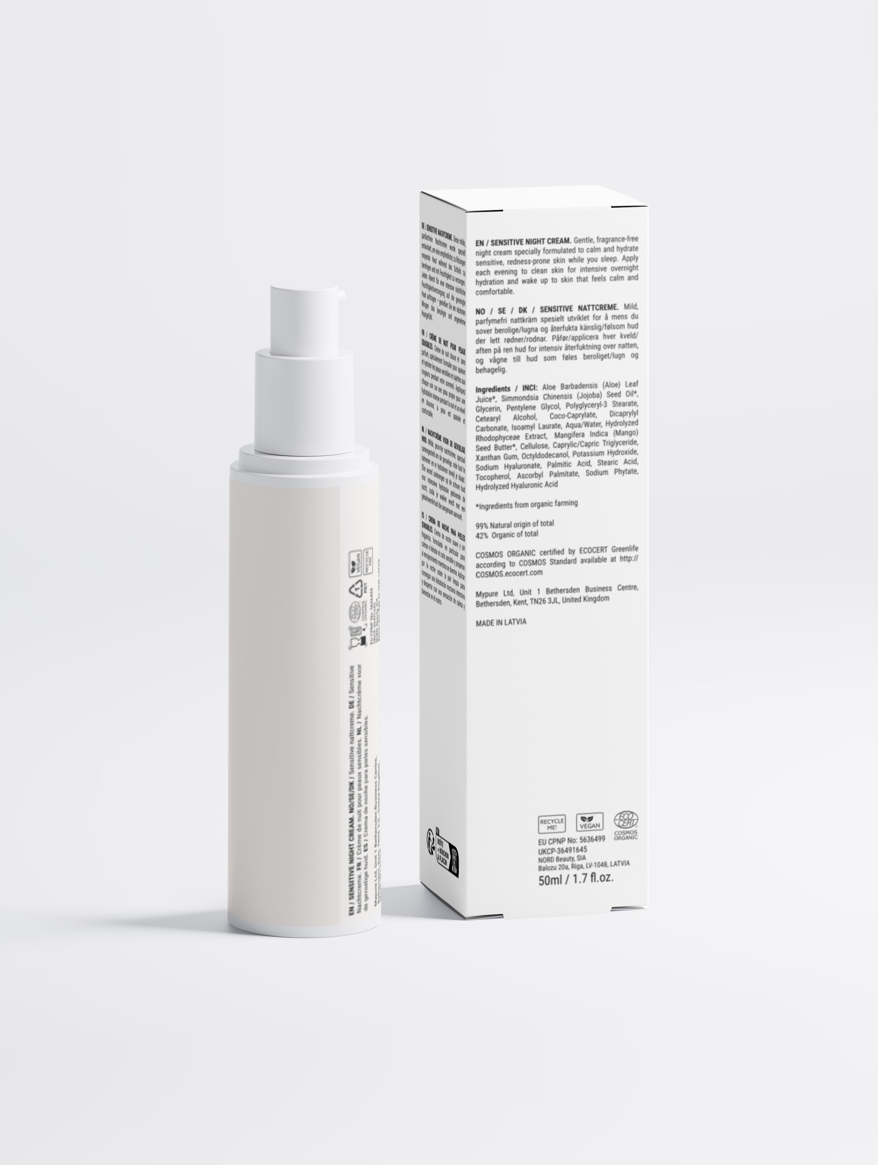 Sensitive Skin Overnight Cream, Fragrance-Free