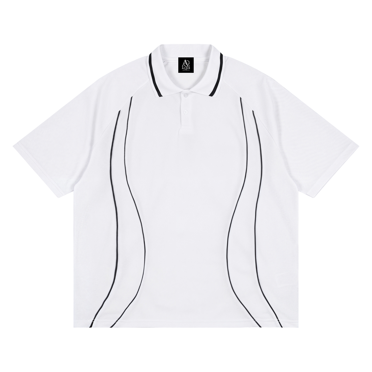 Unisex Raglan Piping Polo Shirt