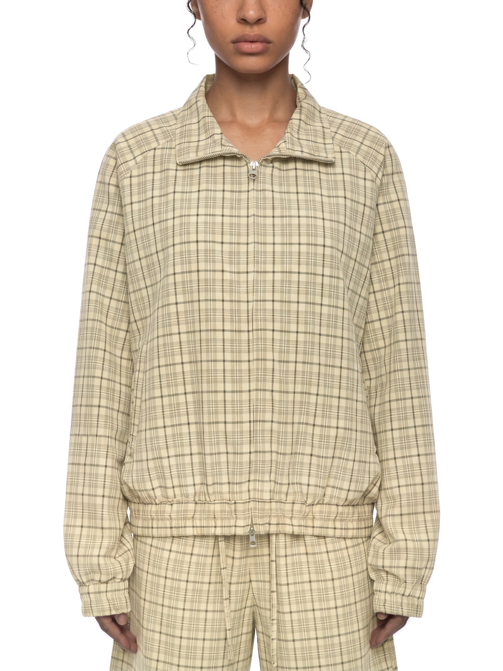 Unisex Plaid Full-Zip Track Jacket