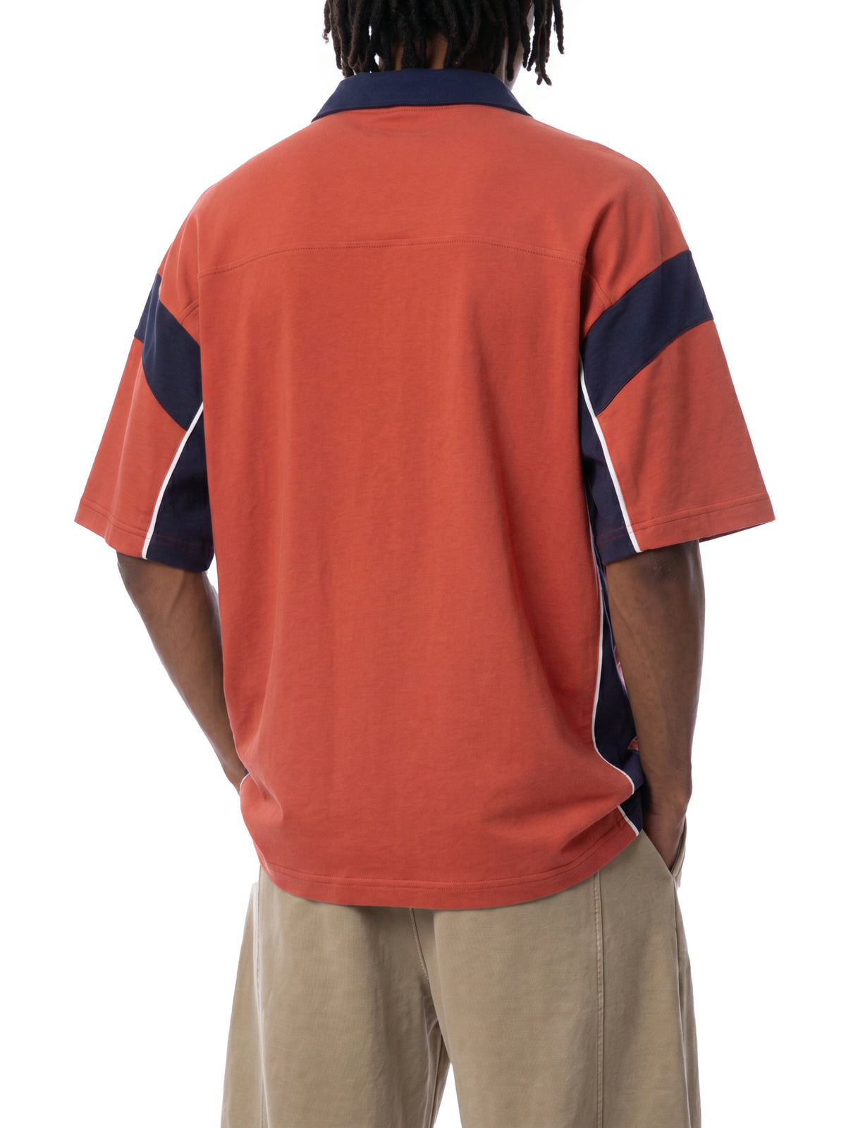 Unisex Boxy Color Block Polo Shirt
