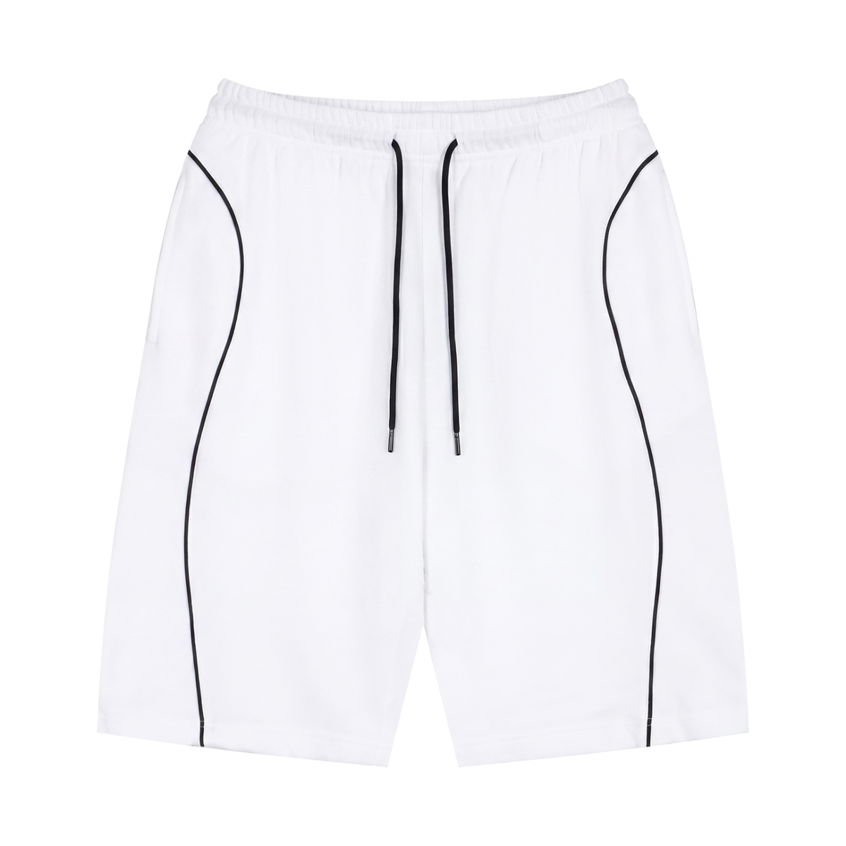 Unisex Piping Drawstring Shorts