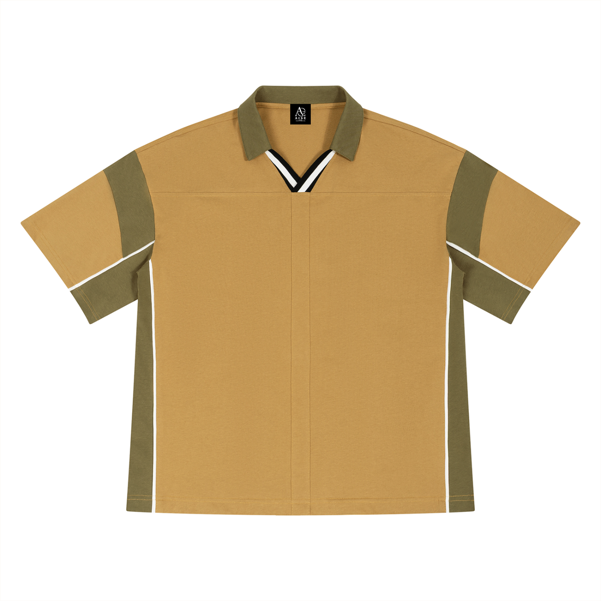 Unisex Boxy Color Block Polo Shirt