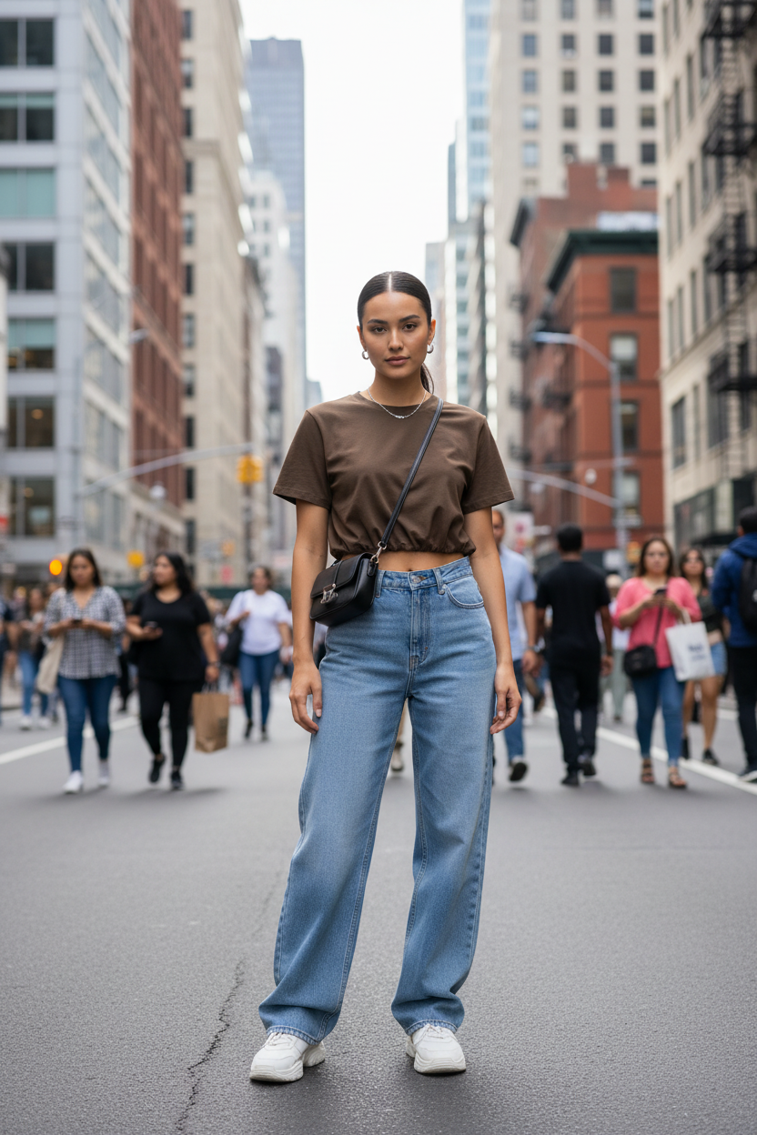 Women’s Crop Bubble Hem T-Shirt