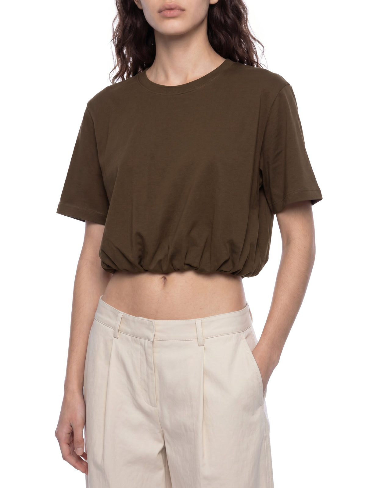 Women’s Crop Bubble Hem T-Shirt