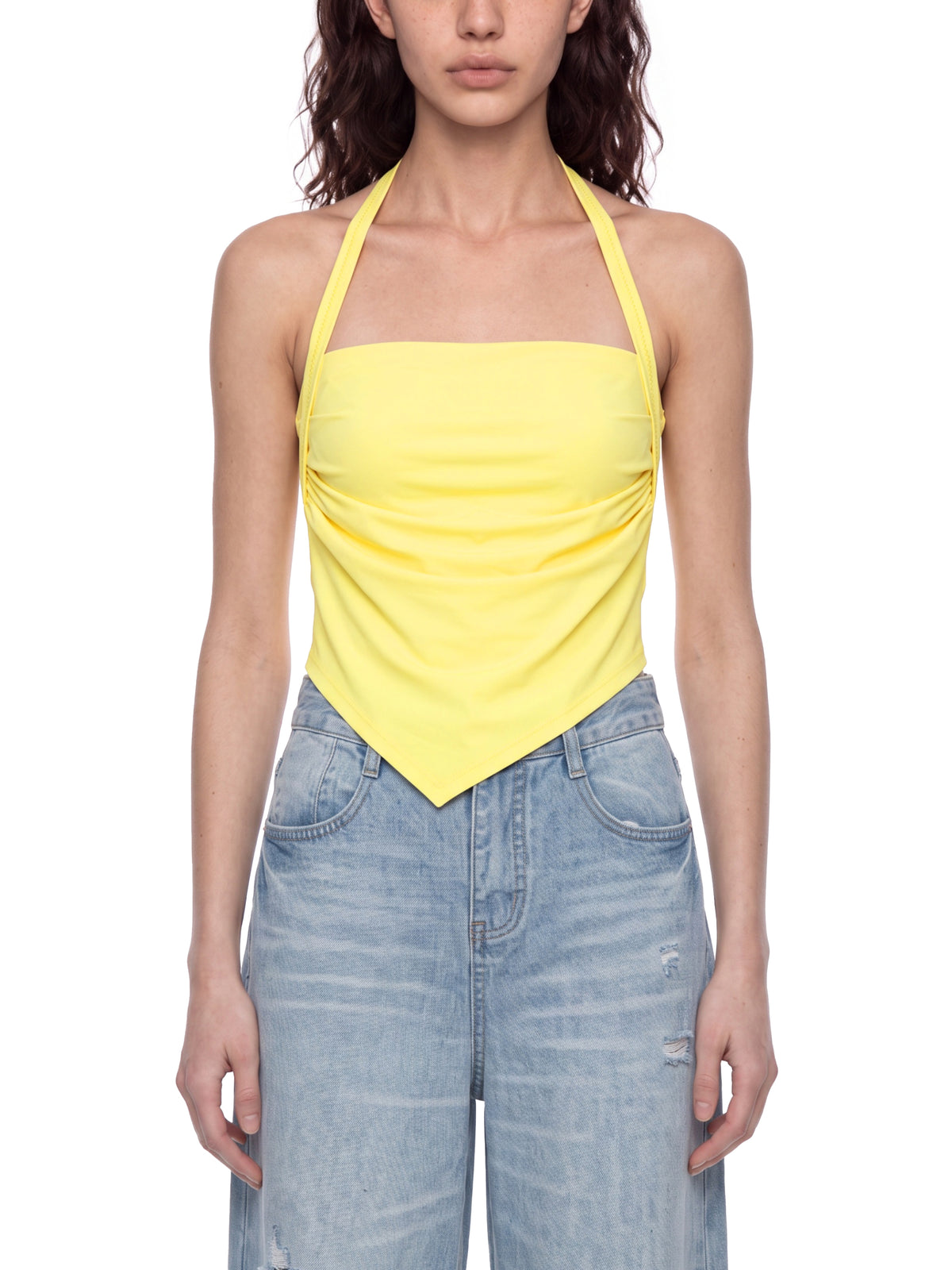 Women’s Ruched Halter Neck Yoga Tank Top